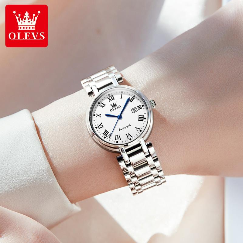 OLEVS Damenuhren Mode Leichter Luxus Original Armbanduhr Wasserdicht Leuchtend Quarz Damen Chronograph Datumsuhren