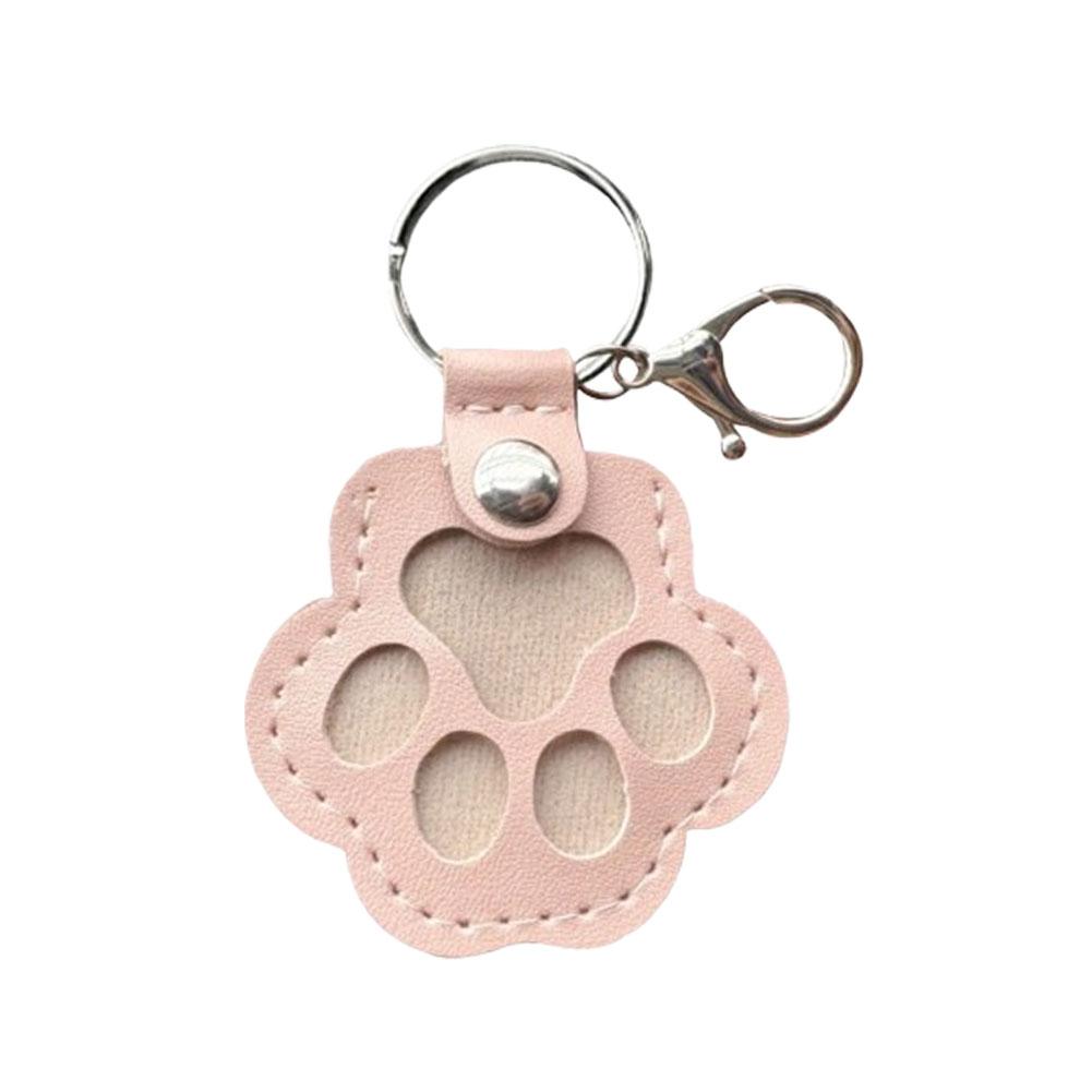 1PC Paw Shape Memorial PU Leather Pet Hair Storage Bag Cute Paw Shaped Cat Dog Fur Keychain Pendant Portable Keyring Accessories