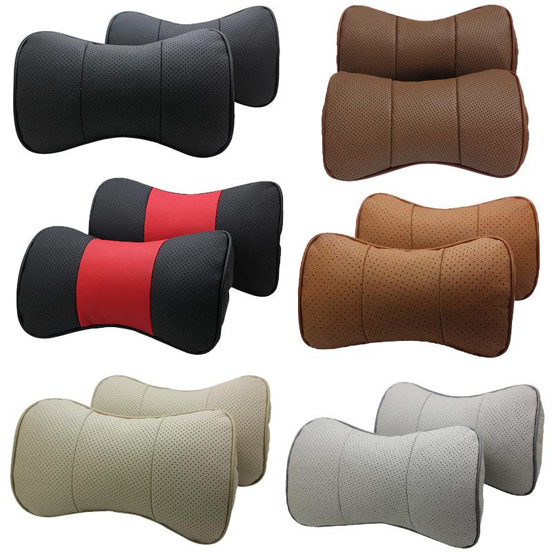 Customizable Leather Car Headrest and Neck Support Bone Pillow