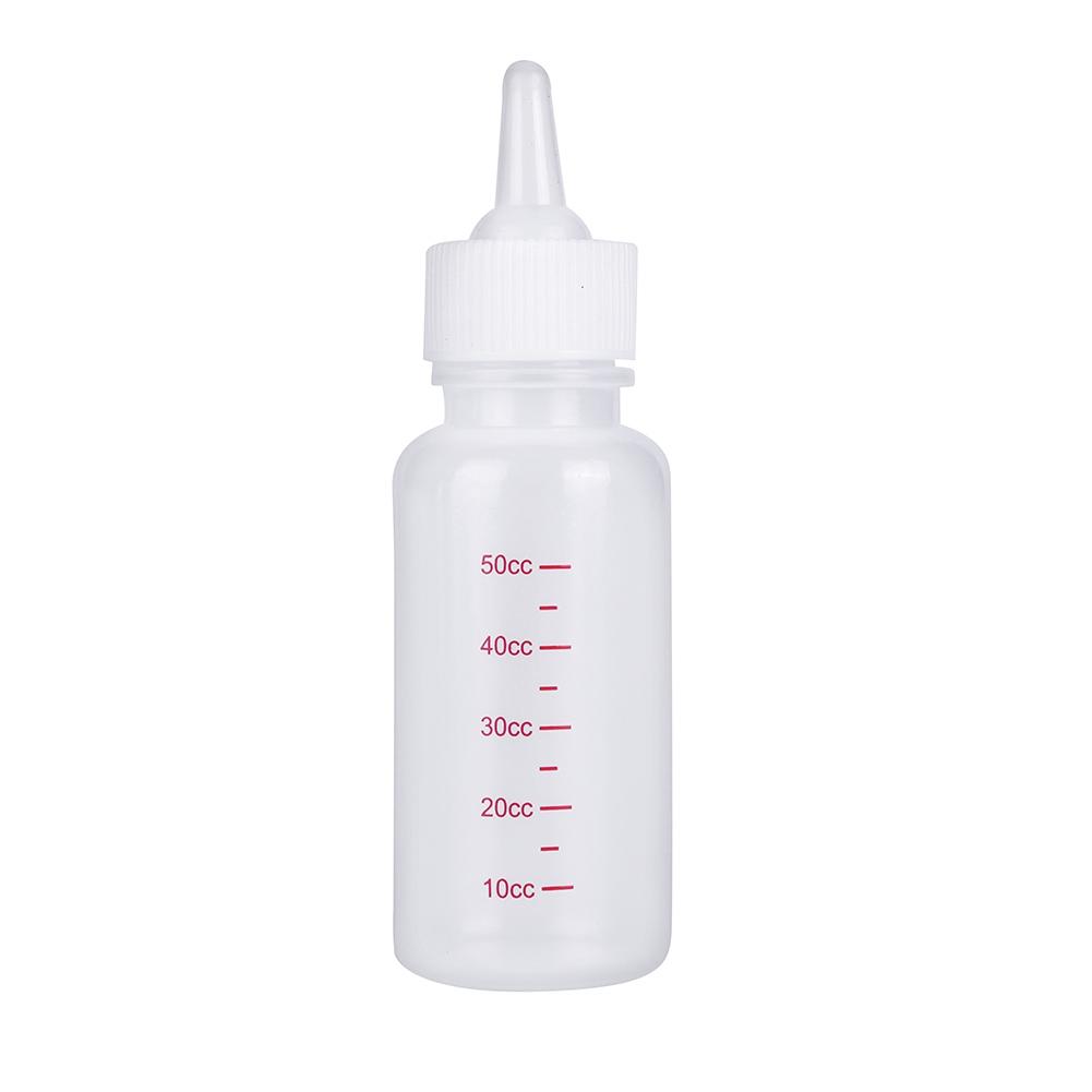 50ml Láhev na krmení mlékem pro novorozená domácí zvířata, malá štěňata, koťata, s kartáčkem