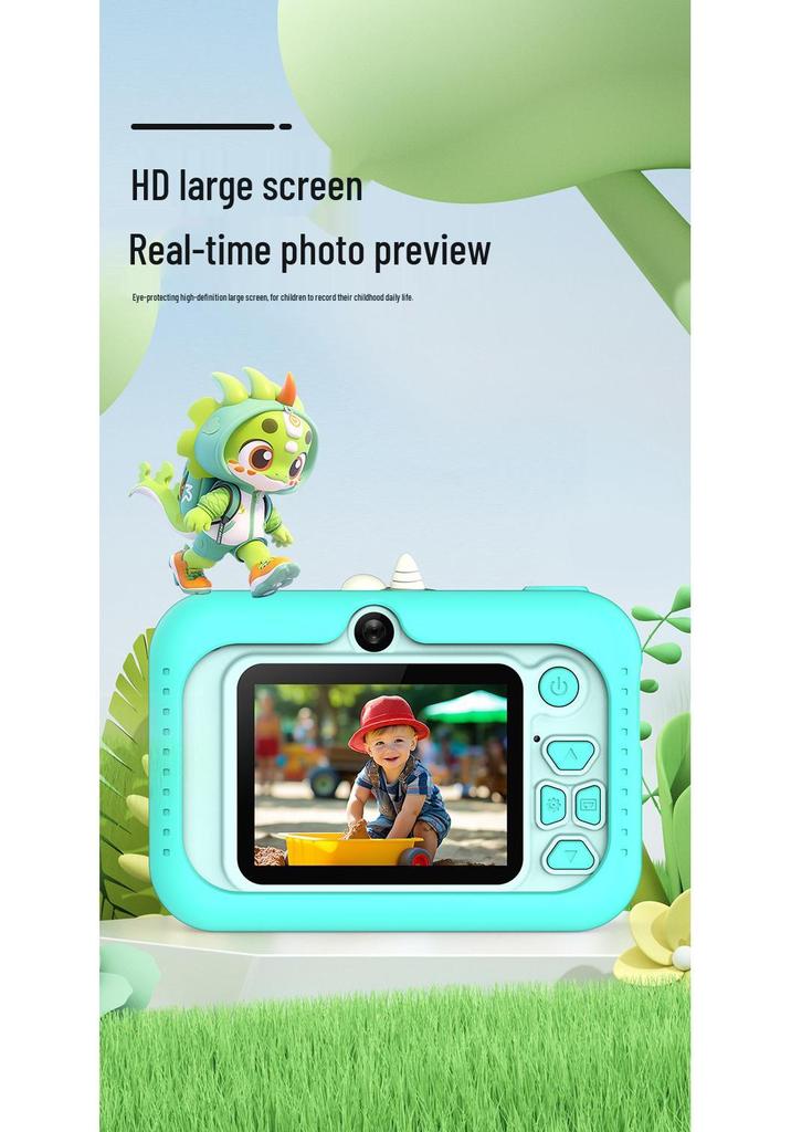 Cartoon Dinosaur Children's HD Dual Camera - Mini Digital Birthday Gift