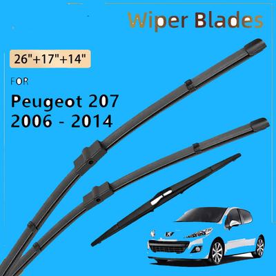 Front Rear Wiper Blades For Peugeot 207 Hatchback 2006 - 2014 2013 2012 2011 2010 2009 2008 2007 Windshield Windscreen Brushes