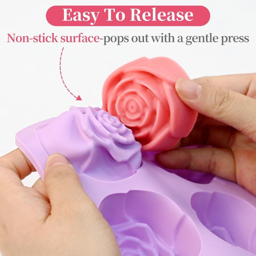 New 12-Cavity Rose Silicone Mold 3D Heat-Resistant Chocolate Mold Reusable Nonstick Mousse Mould Soap Making