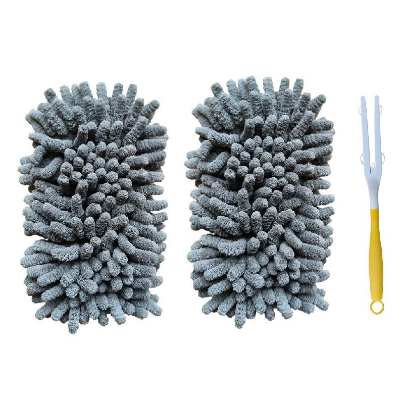 Chenille Duster Refills Handheld Duster Brush with Replaces Duster Pads for Home Car Clean Furniture Window Fan Cleaning Tools