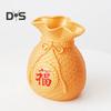 Lucky Bag Vase Wealth Bag Flower Vase Table Centerpiece Fortune Bag Money Bag Figurine for Bedroom Office Chinese New Year Decor