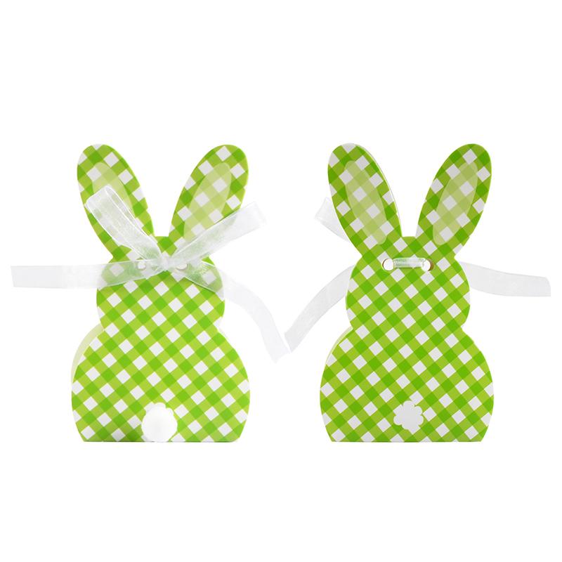 WTEMPO DIY Ribbon Bow Gift Boxes Cute Rabbit Design Easter Foldable Printed Paper Baskets Spring Party Wedding Birthday Festive Decor Treat Boxes