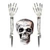 Halloweenská dekorace kostry s kolíkem Realistická kostra ruka paže s kolíkem do trávníku Venkovní lebka kost dvora cedule pro zahradu trávník hřbitovní dekorace