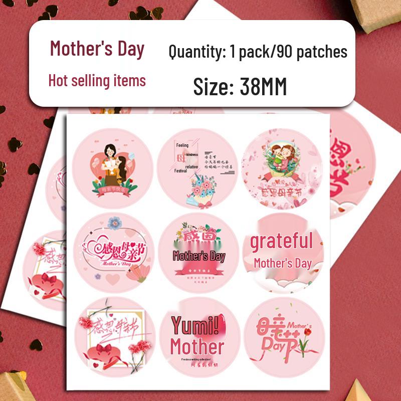 Mother s Day Floral Gift Box Stickers: Thankful Mom Decorations