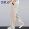 ROMON Men's Summer Loose Linen Casual Long Pants