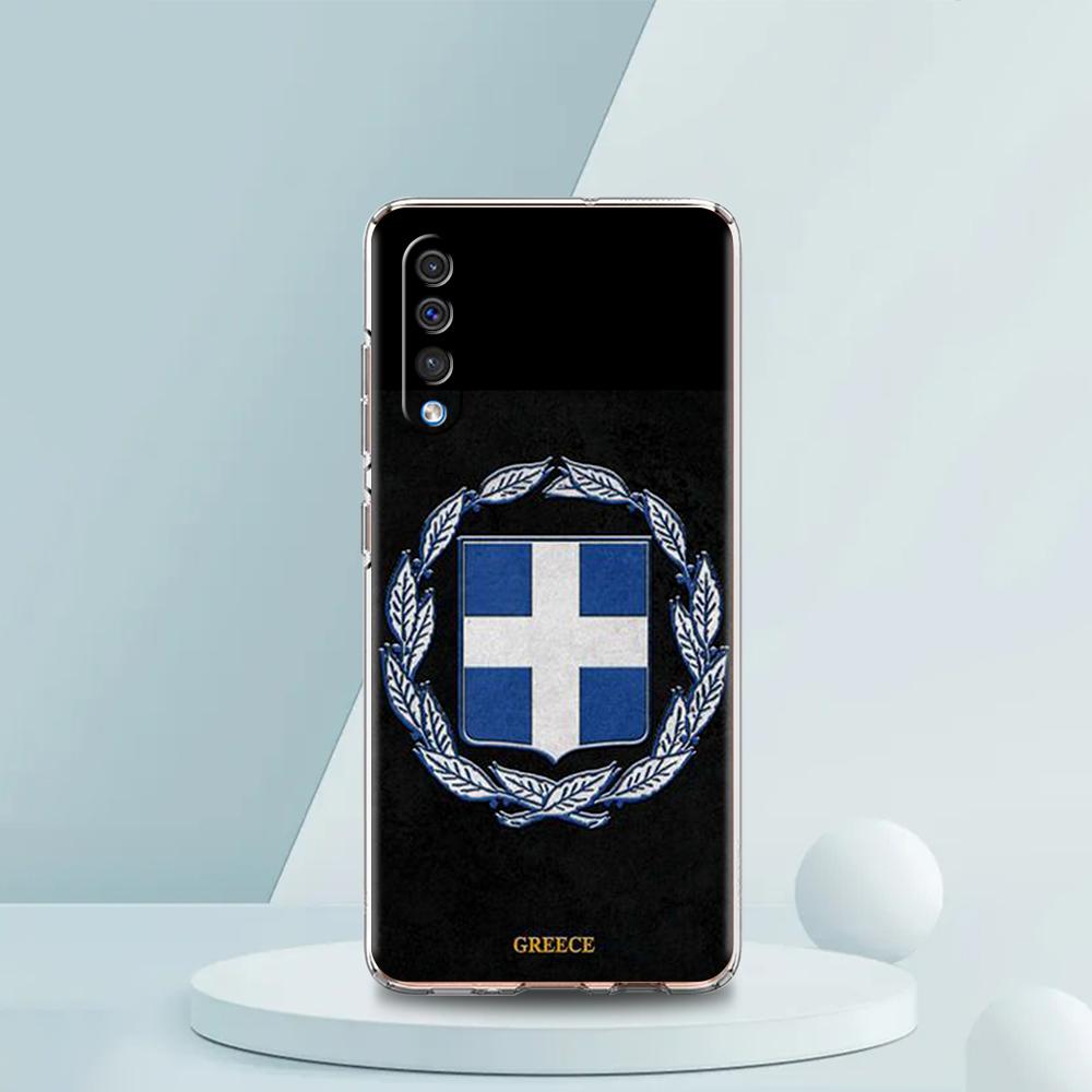 Greece Greek Flag Transparent Phone Case for Samsung Galaxy A16 A14 A12 A22 A24 A42 A02 A06 A50 A70 A20 A30 A40 Soft TPU Cover