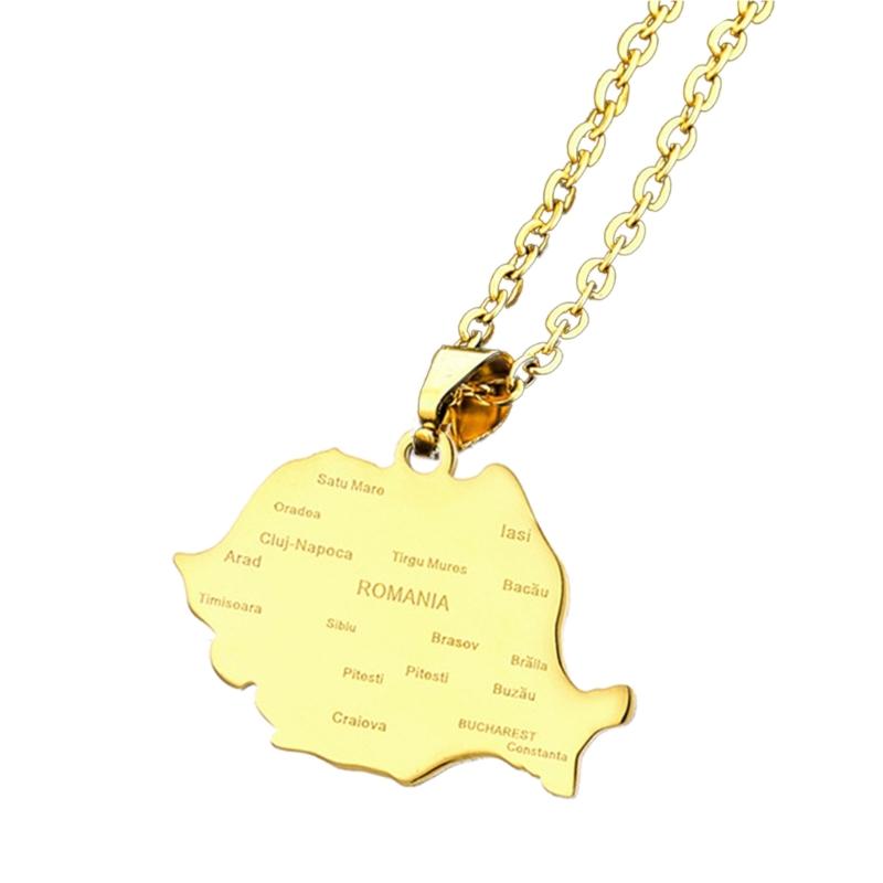 Rumänien Karte Flagge Anhänger Halskette Länderumriss Schlüsselbein Kette Choker Halskette Schmuck Rumänien Symbol Halskette