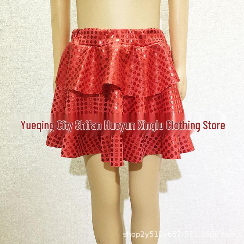 Polka Dot Sequin Performance Skirt - New Year s & Children s Day
