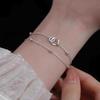 S925 Sterling Silver Mobius Double Layer Bracelet - Women's Fashionable and Versatile Interlocking Design