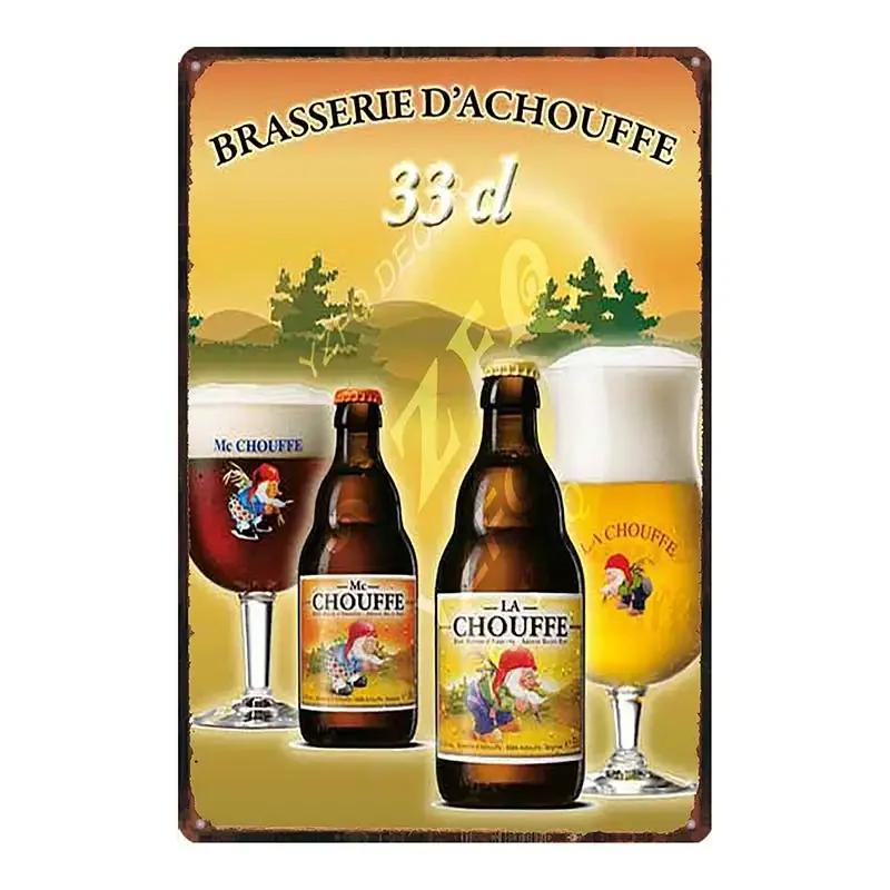 Vintage Belgian Beer Metal Tin Sign  ORVAL Chimay Retro Wall Decor for Kitchen Restaurant Home  Art Poster DUA