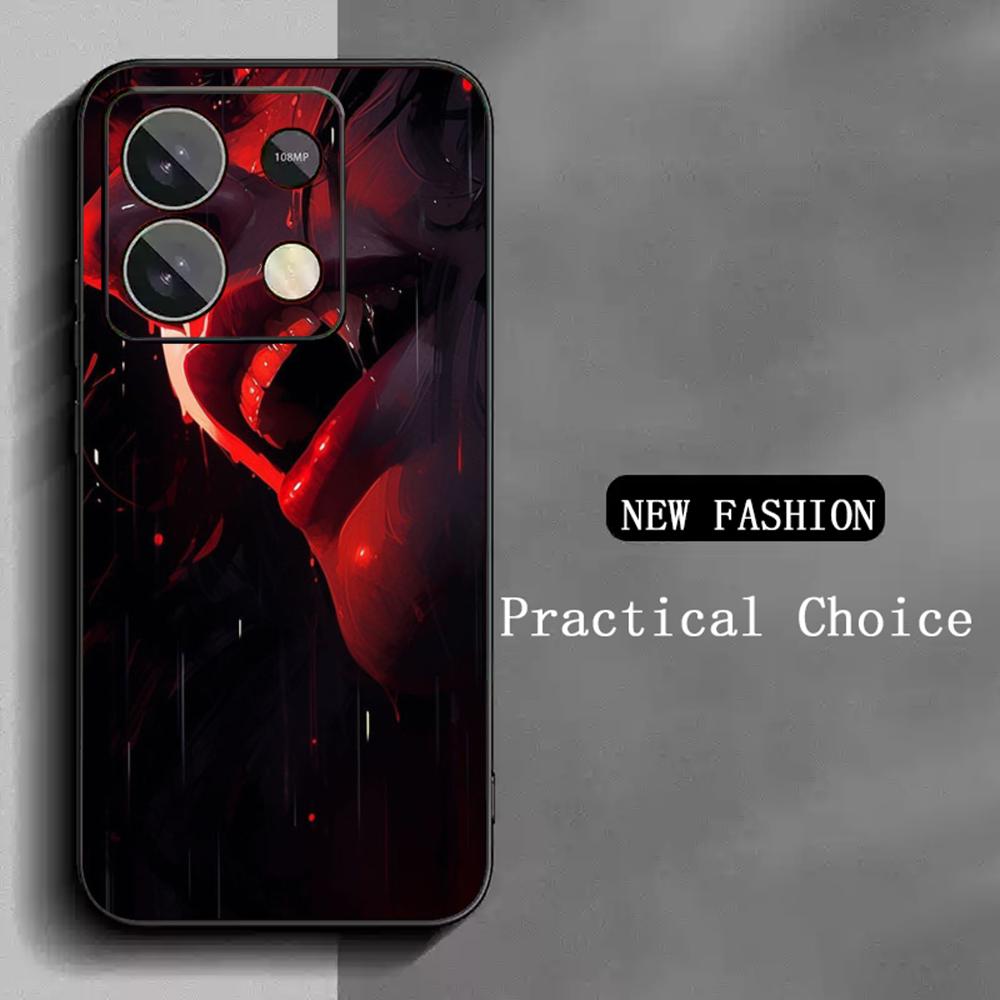 Super cool vampire fashion pattern design Phone Case For Redmi Note 14 13 12 11 Pro Plus S 5G 14C A3 Soft Black Phone Cover