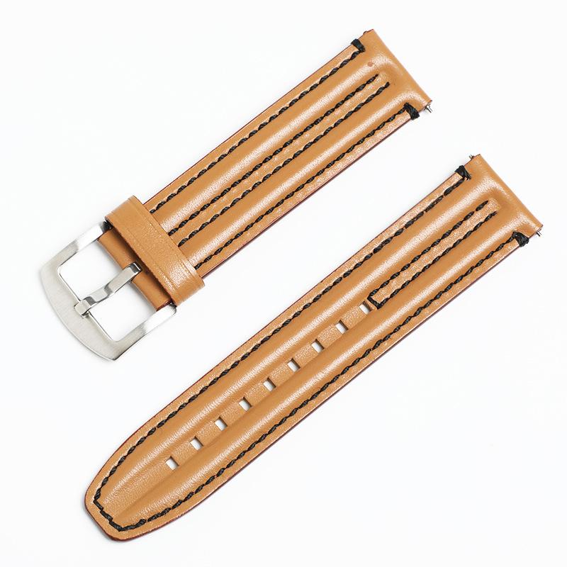 Calfskin Switch Ear Strap 20mm22mm Double Bone Three-dimensional Leather Watch Strap Personalized Accessories
