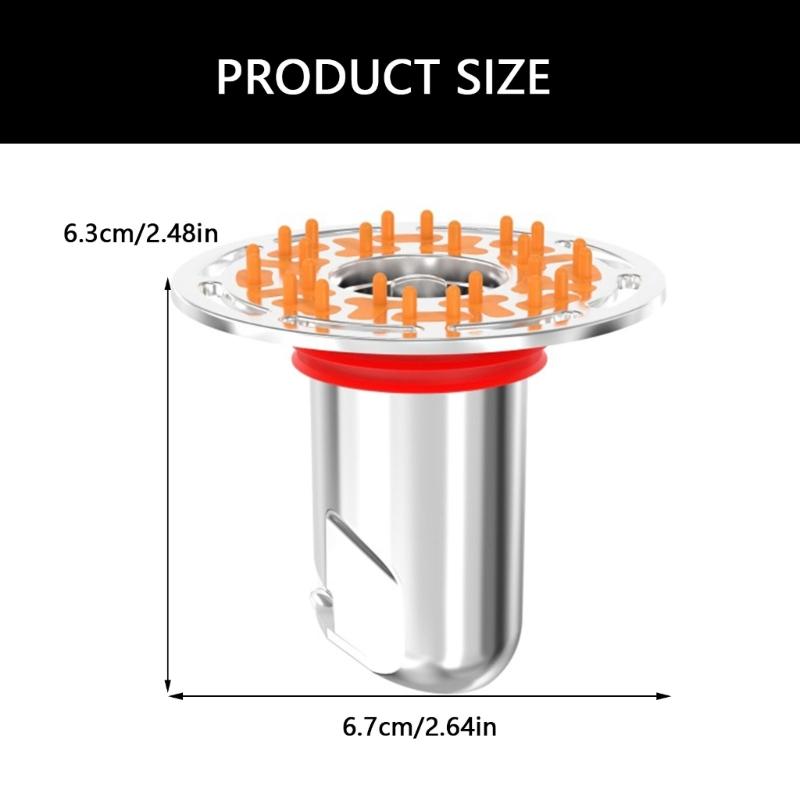Round Shower Floor Drain Cores AntiOdor Self Closing Floor Strainer Hair Catcher for Bathroom Kitchen Balcony Garage