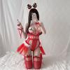 New Year's Red New Sexy Lingerie Uniform Temptation Christmas Elk Plush Sexy One-Piece Net Suit