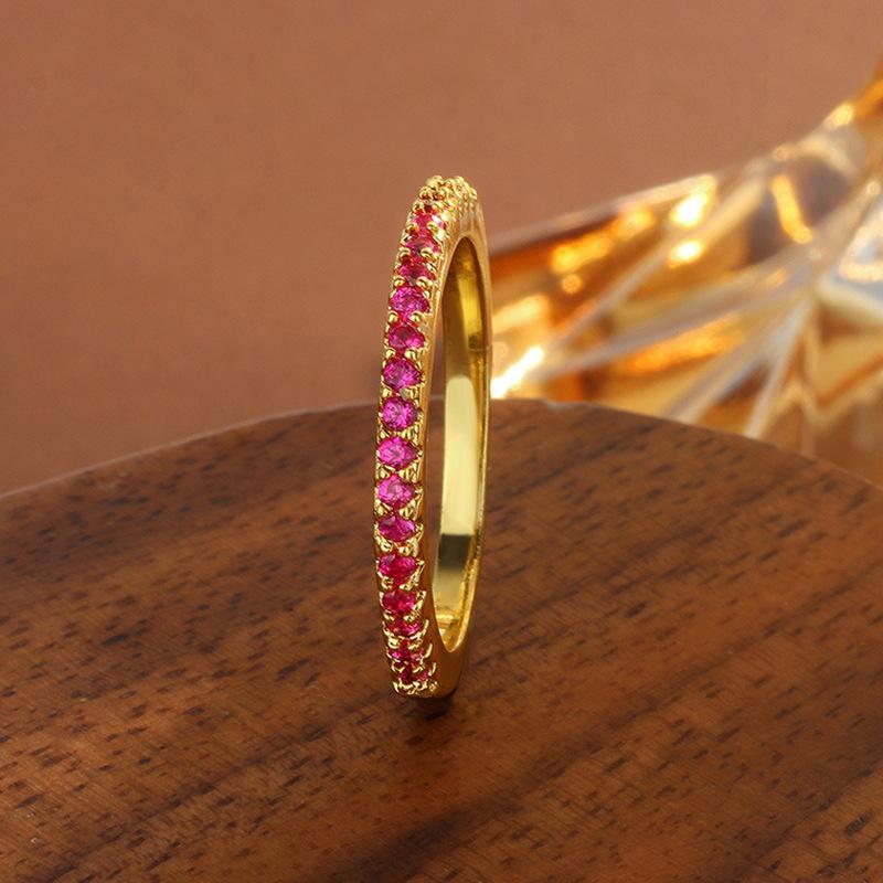 European and American Colored Zircon Simple Women's Rings Light Luxury Opening Ring Zircon Ring 2026