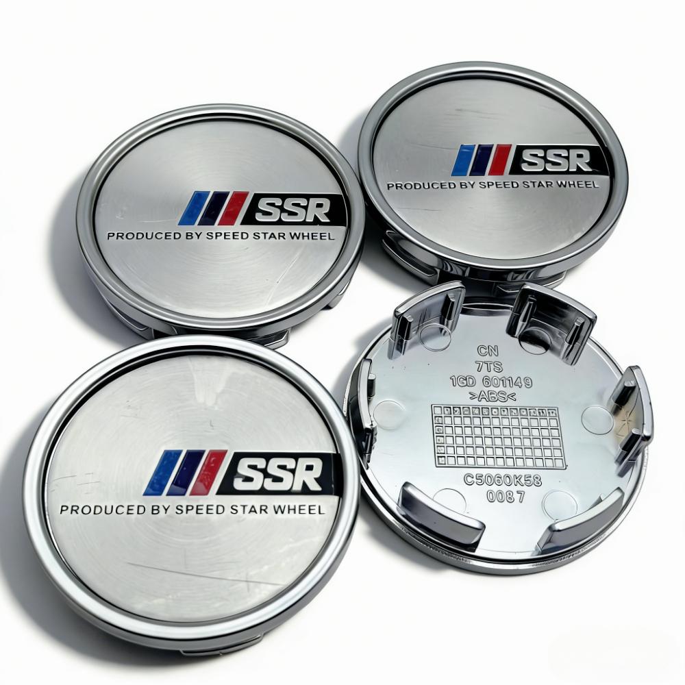 4pcs SSR Logo Emblem Badge Car Wheel Center Caps 58MM Clips 53MM Wheels Hub Cap Rim Hubcaps Dust Cover Replace Car Accessories