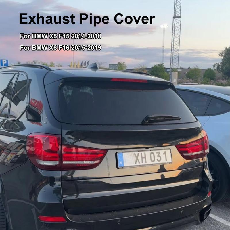 New 1Set Stainless Steel Car Exhaust Pipe Cover Automobiles Tail Throat For BMW M sports version X5 F15 2014-18 X6 F16 2015-19
