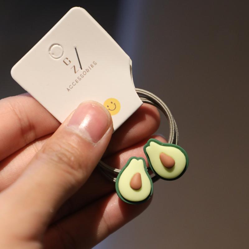 2PCS Cute Cartoon Avocado Watermelon Princess Headwear Kids Elastic Hair Bands Children Ropes Girls Accessories Baby Headdress