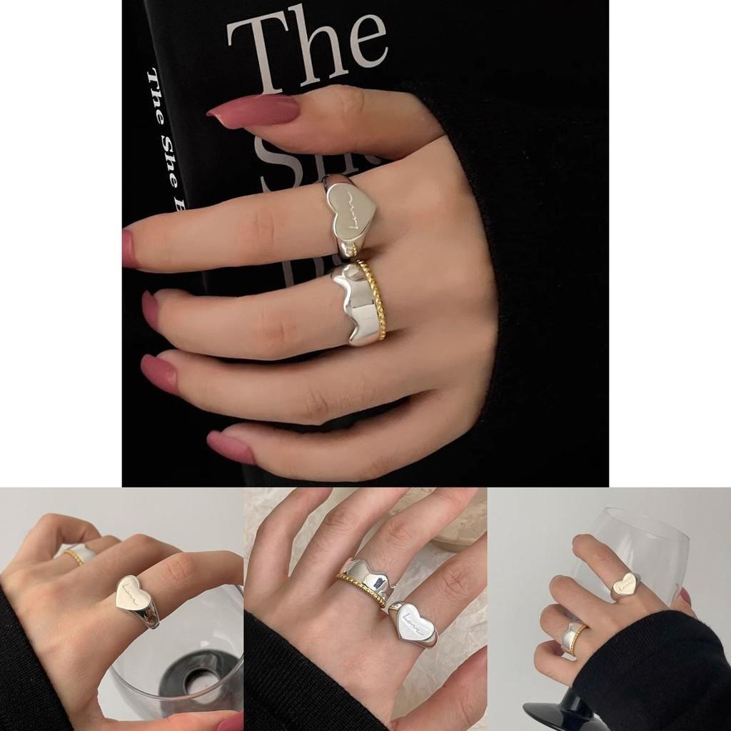 Unique Fashionable Heart Shaped Adjustable Copper Ring For Women Stylish And Elegant