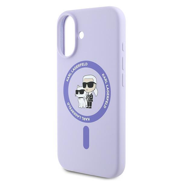 Karl Lagerfeld Klhmp16Sscmkcrhu Iphone16 6.1 Fioletowy/Purple Hardcase Silicone Karl&Choupette Ring Magsafe