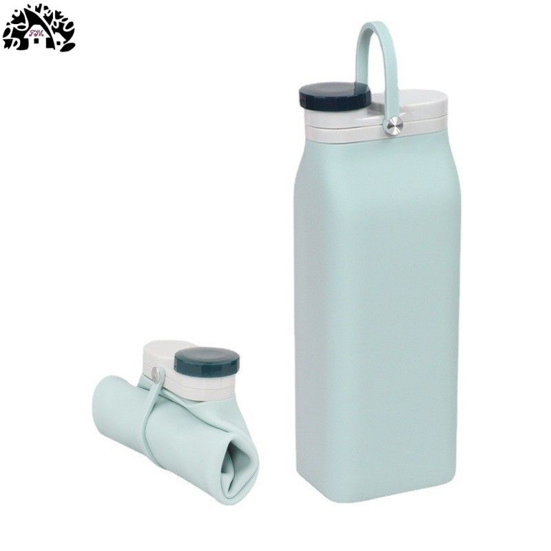 Collapsible water bottle, BPA-free - 20oz collapsible water bottle, travel and sports water bottle, triple leak-proof, lightweight. 0.6L светло-зеленый