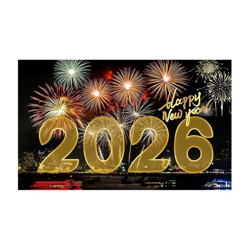

Balloon Pattern Banners For 2026 New Year Eve Celebration For Photography Backgrounds Backdrop And Party Decorations