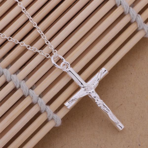 925 Sterling Silver Plated Korean Fashion Body Cross Necklace