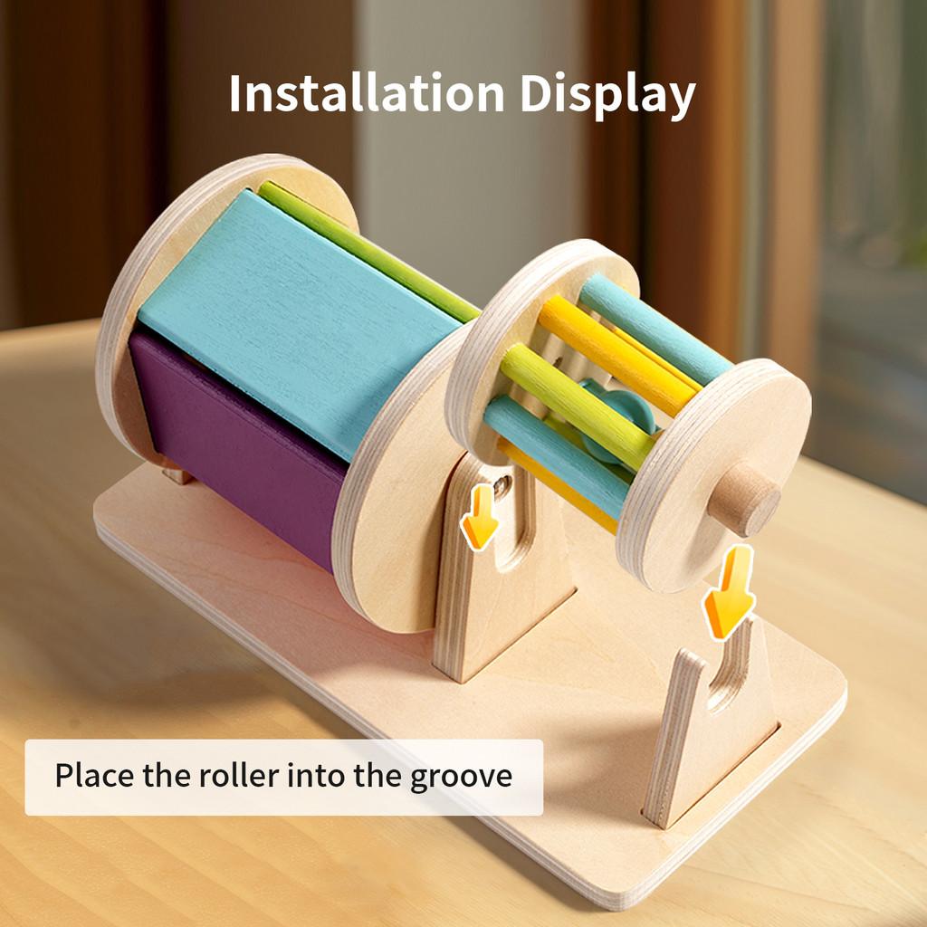 Wooden Childrens Montessori Educational Drum With Color Recognition Sensory Toy For Early Learning