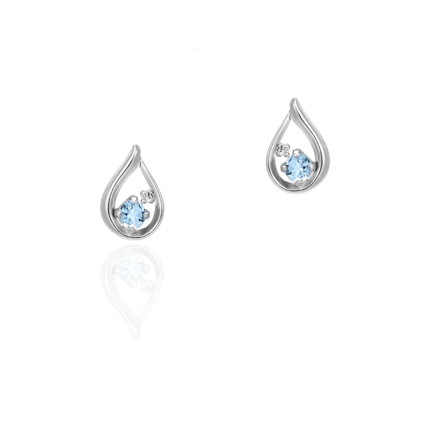 

K10 white gold earrings 151646253203 canal4℃ (March birthstone) (WG)