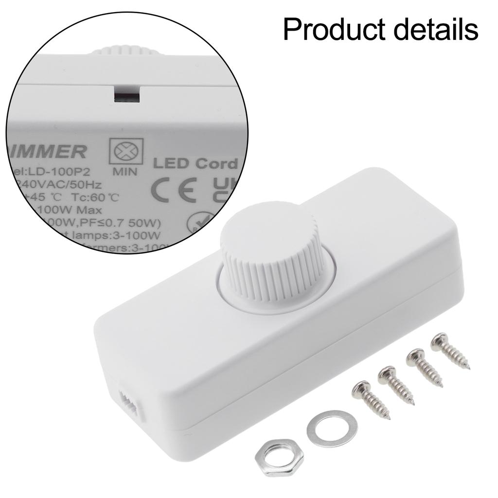 For Incandescent Bulbs LED Dimmer Switch Dimmer Switch LED Dimmer Switch White Dimmer Switch Built In Control Tool