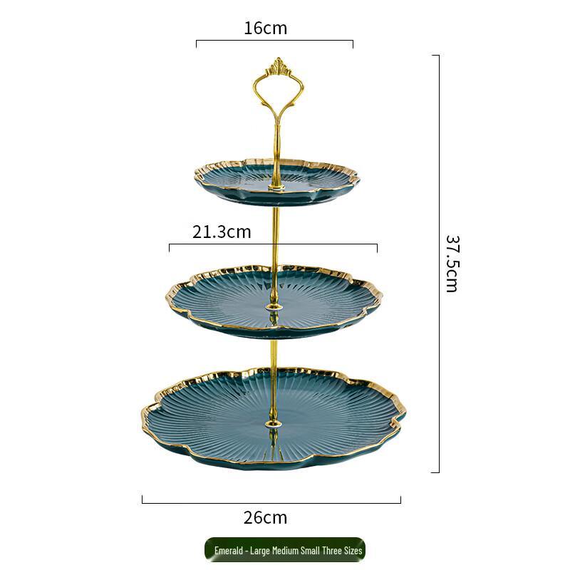 Ruhan European Style 3-Tier Ceramic Fruit Plate