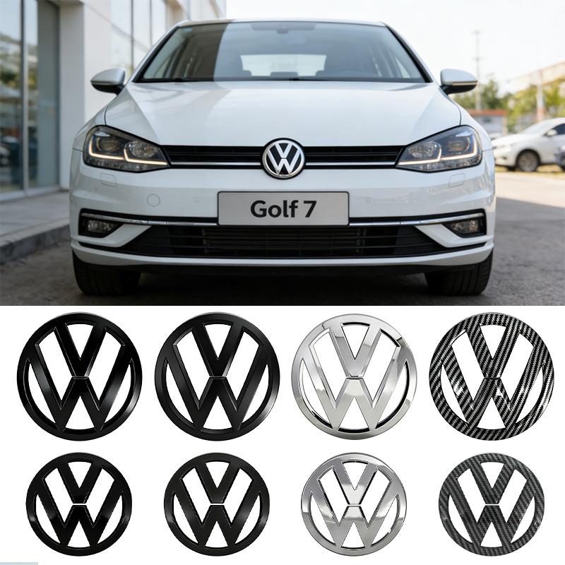 JQTYB1 1Pcs 135mm 112mm ABS Car Front Hood Cover Sticker Trunk For Volkswagen Golf 7 VW MK7 2014-2017 Logo Auto Badge Decal Accessories