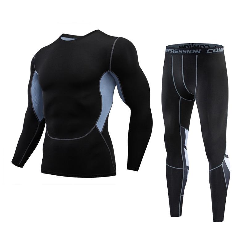 Men's Quick-Dry Red Long-Sleeve Sports Tights for Running and Basketball - Autumn/Winter Fitness Wear