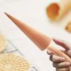 AD23-Ice Cream Waffle Cone Roller, Strong And Smooth Cone Roller, Wooden Pizzelle Cone, Handle Waffle Cone Shaped Tool