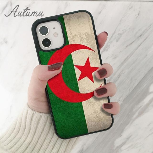 Algerien Algerische Flagge Telefon Fall für iPhone 11 12 13 14 Pro Max mini XR XS SE 2020 7 8 Plus samsung Galaxy S21 S22 Abdeckung shell
