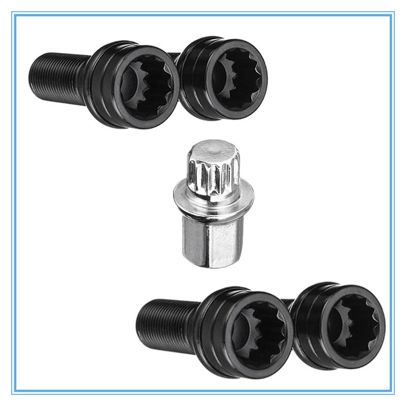 M14 x 1,25 4 Schrauben + 1 Schlüssel Schwarze Radsicherungsschrauben Radmutter Schwarz + Schlüssel Für BMW Mini R50 R52 R53 Cabrio (R57) 2009 - 2016