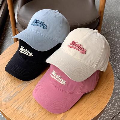 Korean New Letter Baseball Cap for Women Four Seasons Sun Protection Baseball Cap Outdoor Running and Cycling Soft Hat Men