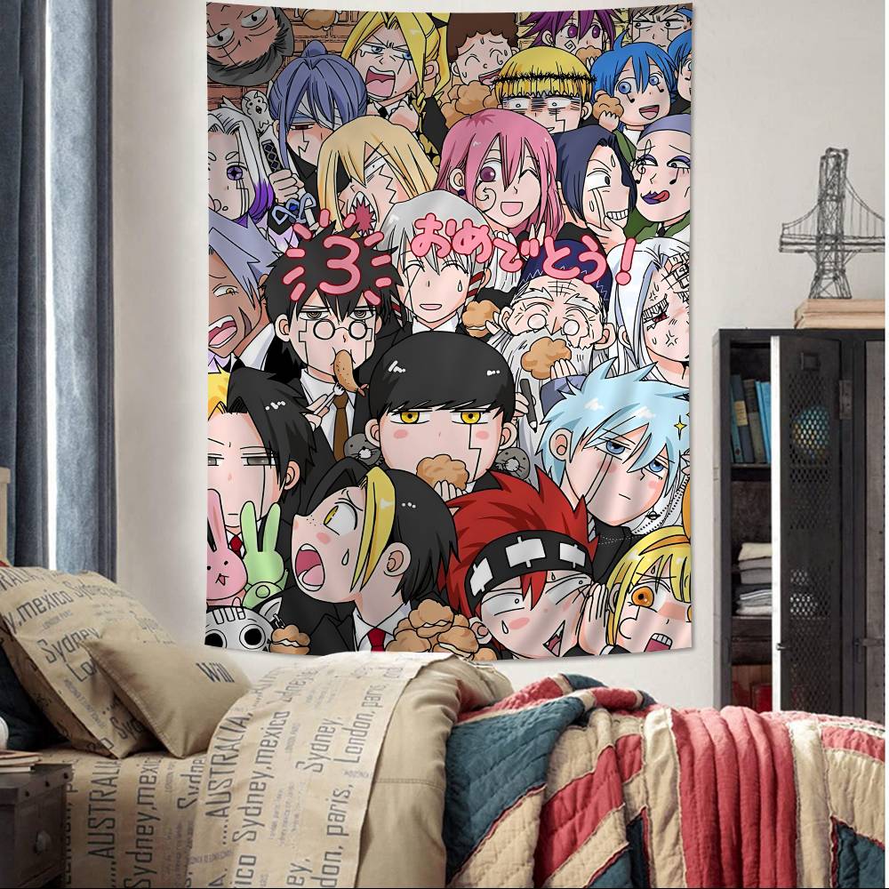 Japanese Anime MASHLE MAGIC AND MUSCLES Tapestry VintageStyle Character Group Decor BannerDorm Decor Wall Hanging Home Decor