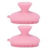2pcs Silicone Face Scrubber with Hanging Hole Food Grade Water Proof Portable Face Exfoliator Scrubber Pink