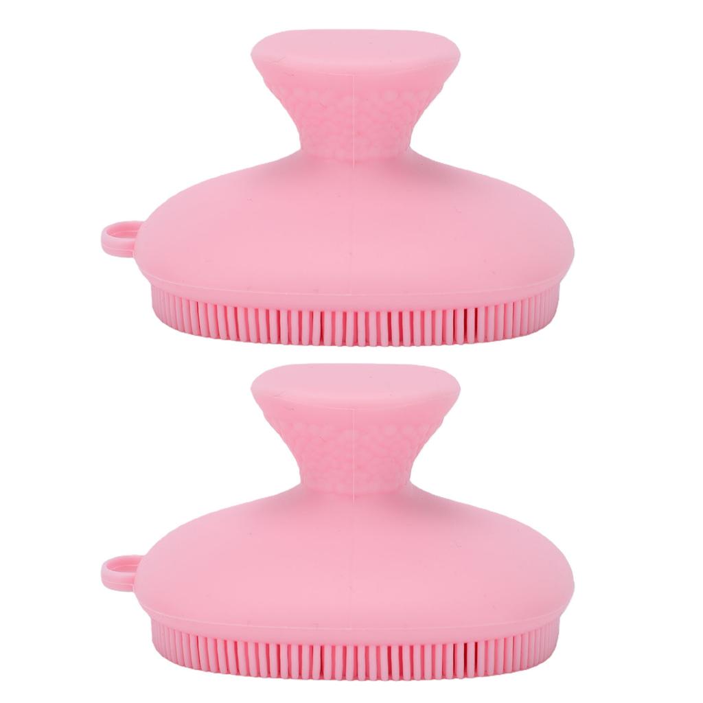 2pcs Silicone Face Scrubber with Hanging Hole Food Grade Water Proof Portable Face Exfoliator Scrubber Pink