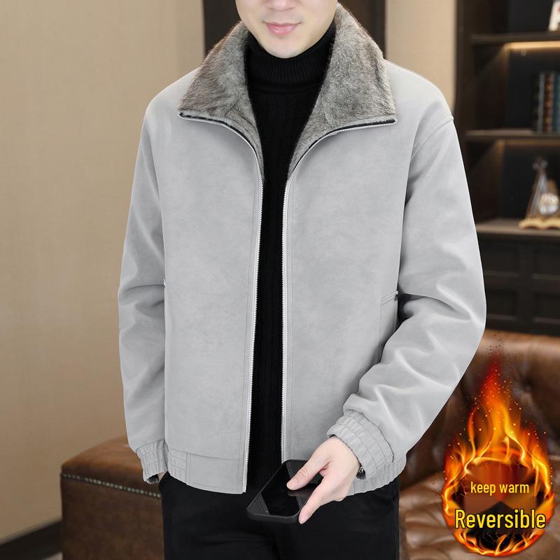 American Retro Men's Reversible Multi-Pocket Jacket - Trendy, Loose, Versatile Top