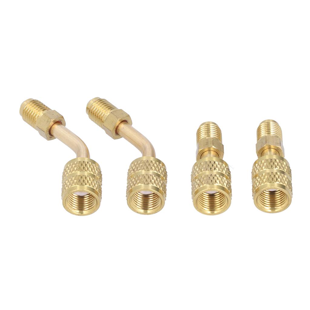 4Pcs 1/4SAE To 5/16SAE Conversion Head Refrigerant Charging Adapter for R410 Reducer Fluoride Tools