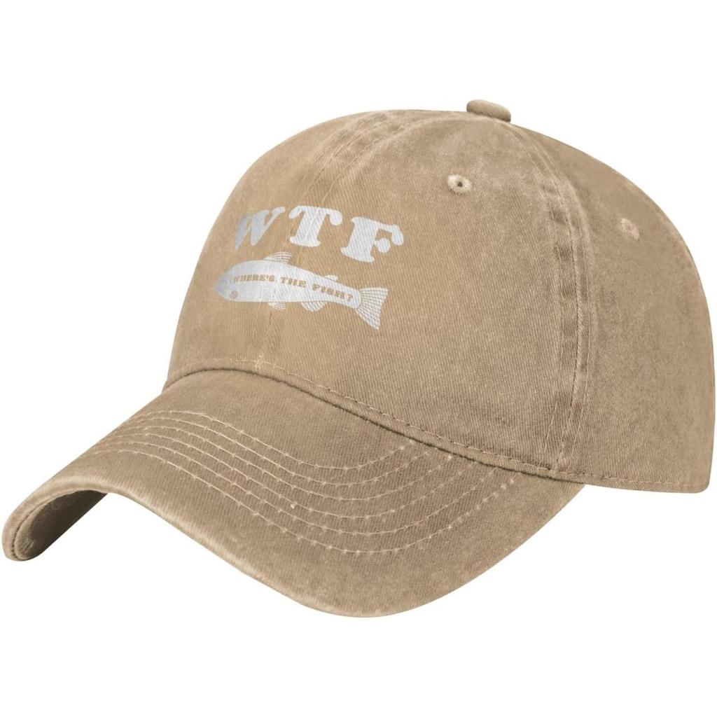 WTF Wheres The Fish FisherUnisex Baseball Cap Washed Cotton Adjustable Dad Hat for Unisex