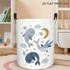 1pc Night Sky Whale Storage Basket - Round Organizer with Sturdy Handle, Whale-Shaped Basket Suitable for Clothes,, Books, Room Decor, Dorm Organizer,