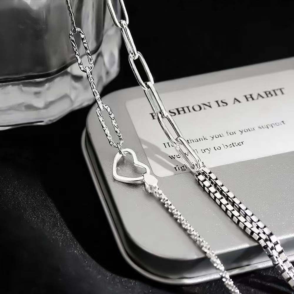 Men Temperament Chain Heart Couple Bracelets Valentines Day Gift Women Wristbands Korean Bangles