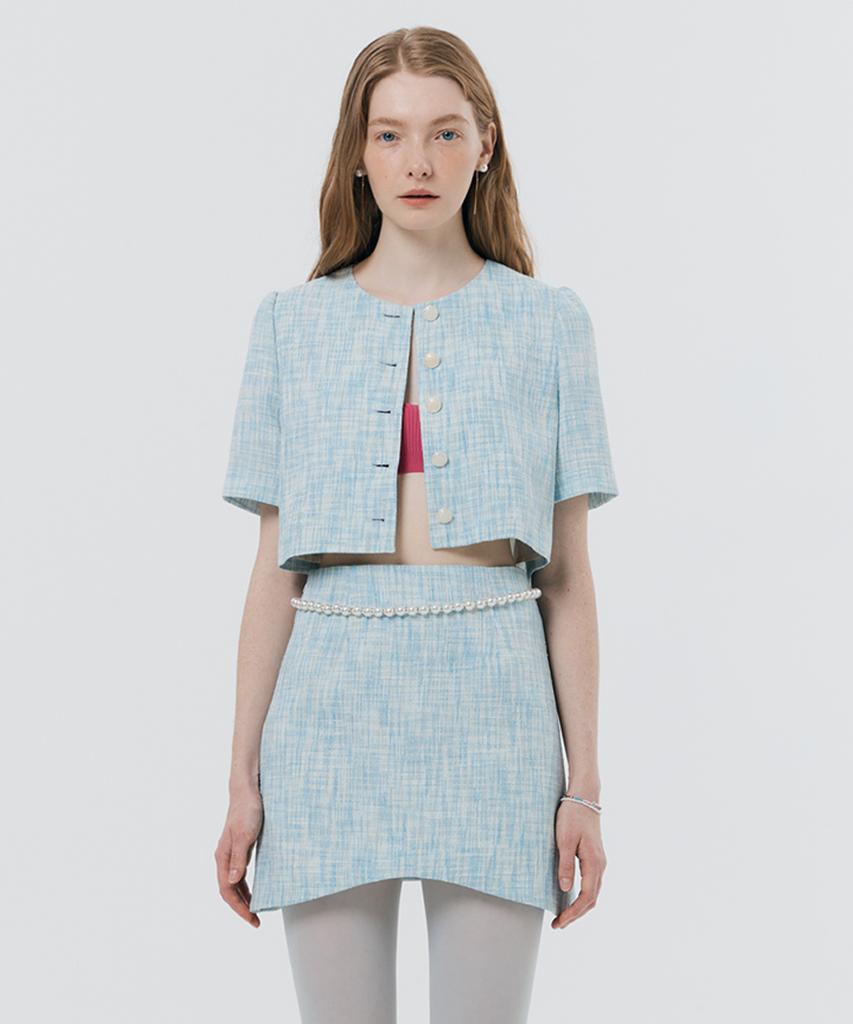 SILN Tweed Mini Skirt (Blue)